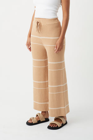 arcaa movement - vera organic knit pants - honey stripe