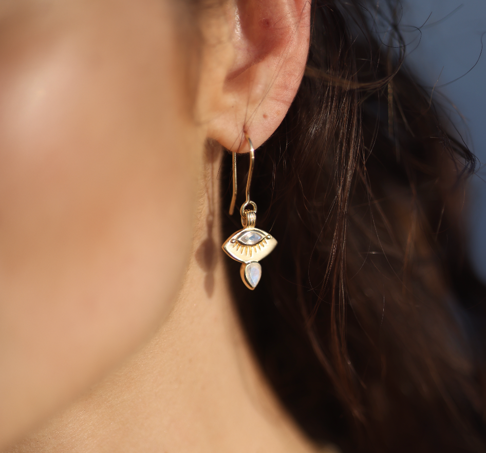 tonimay - ray moonstone gold earrings