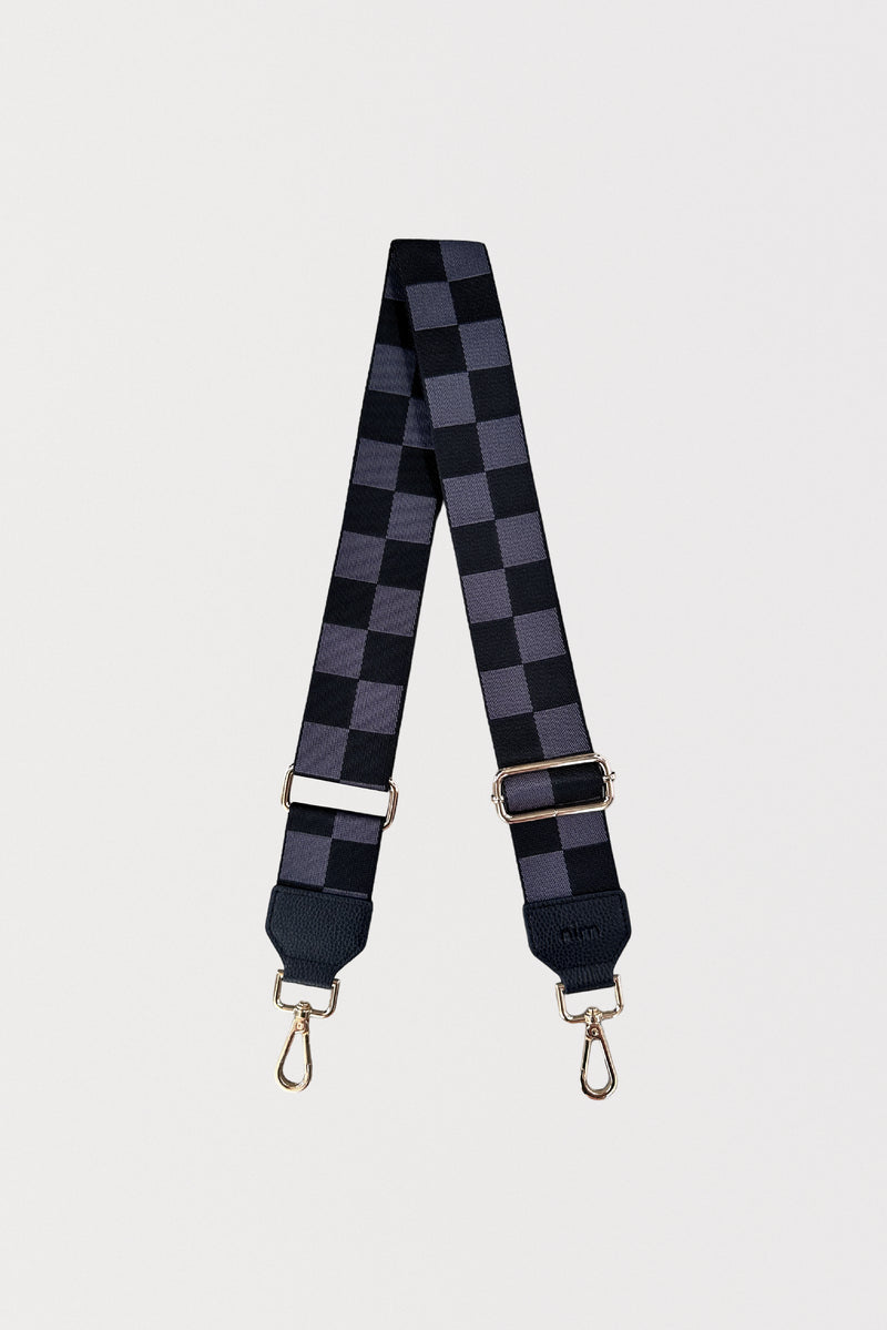 nim - shoulder strap - black check