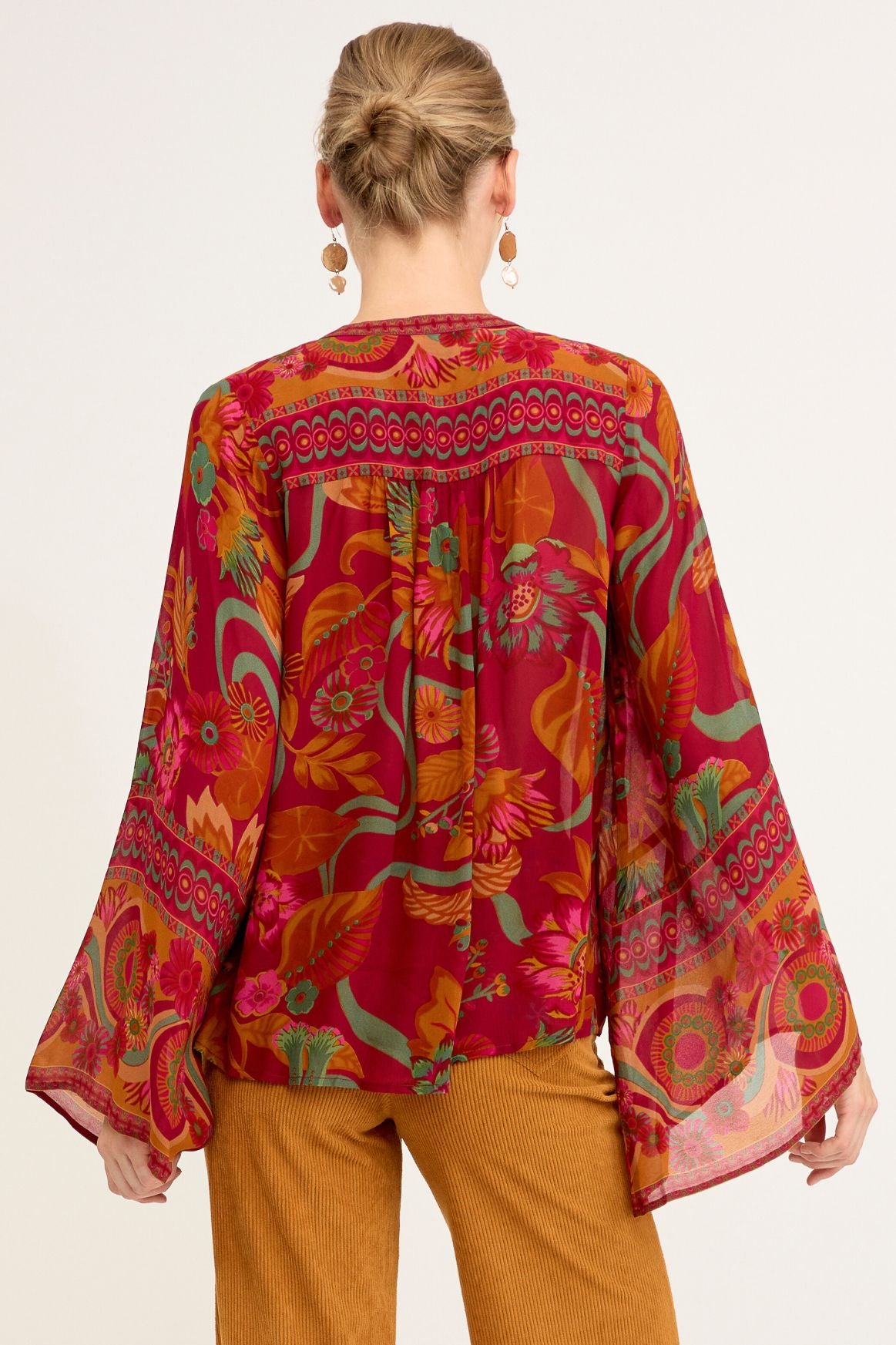 nine lives bazaar - maree blouse - ruby rhapsody