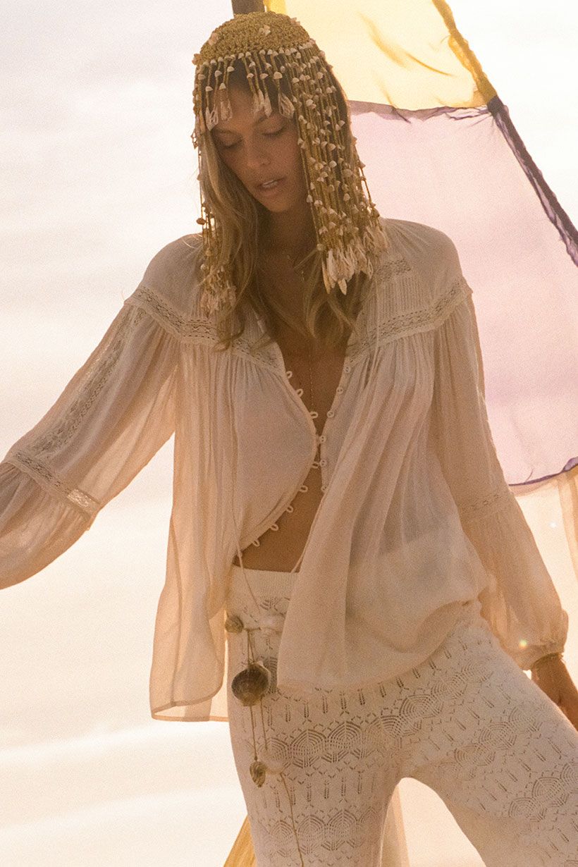 spell - teodora blouse - white smoke