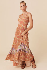 spell - sienna strappy maxi dress - clay