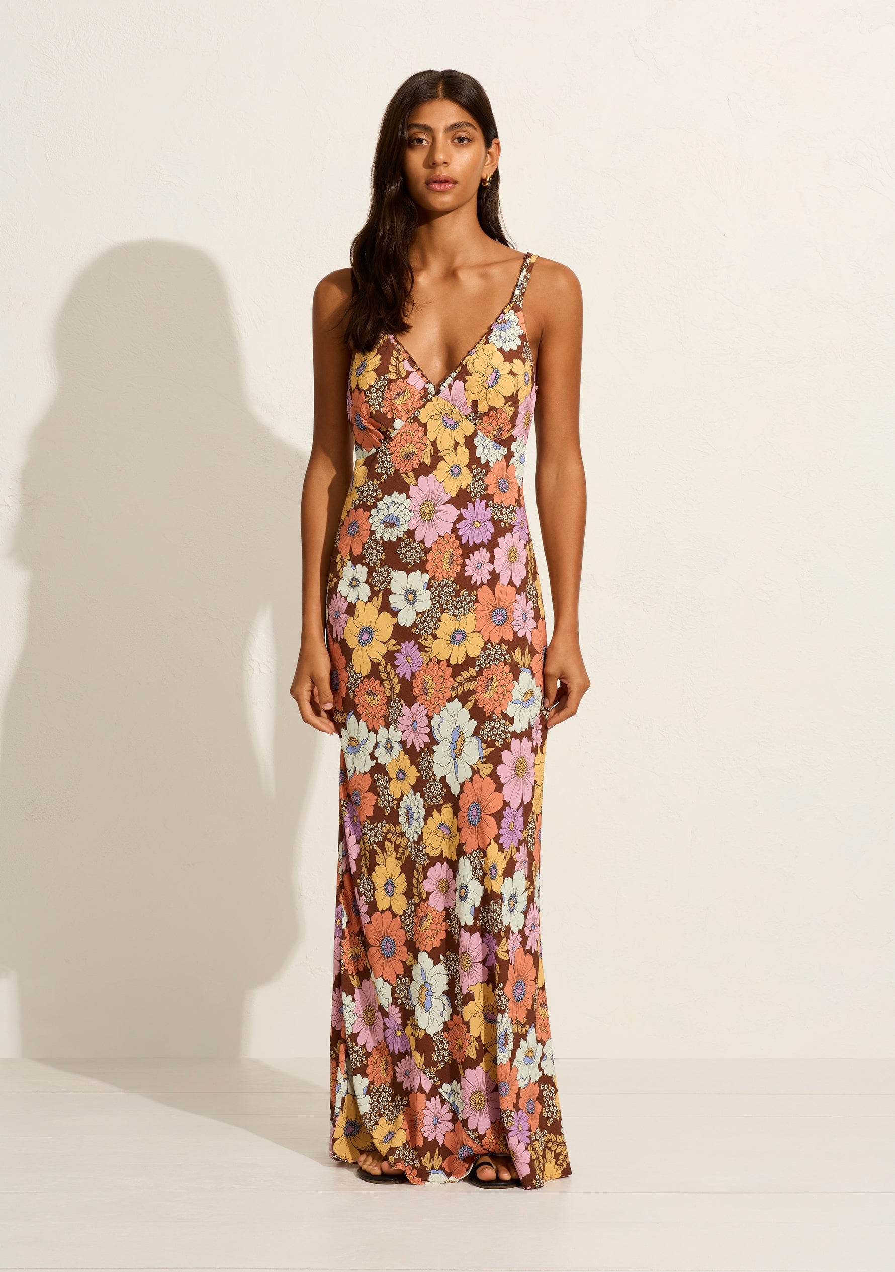 auguste - margarita maxi dress - chocolate