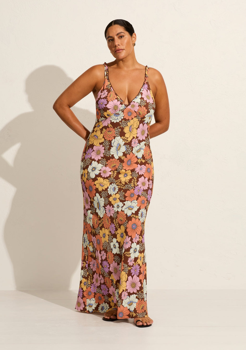 auguste - margarita maxi dress - chocolate