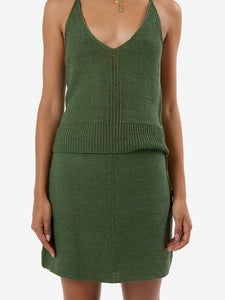 thrills - jagger knit skirt - elm green