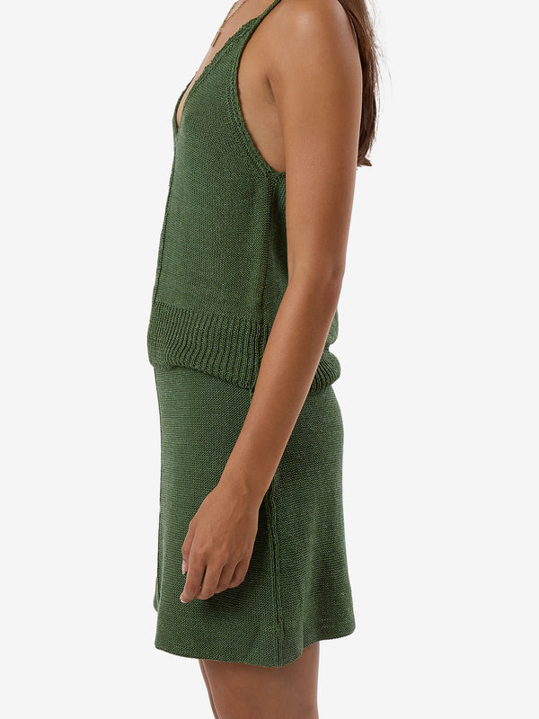 thrills - jagger knit skirt - elm green