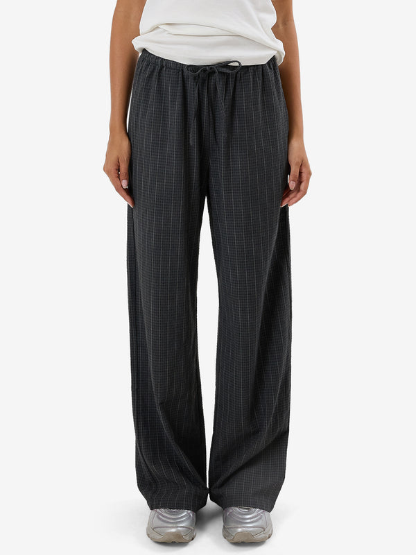 thrills - colby drawstring pants - charcoal pinstripe