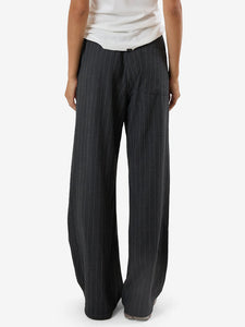 thrills - colby drawstring pants - charcoal pinstripe