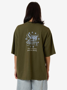 thrills - spirit of reality oversized tee - burnt olive