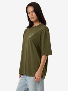 thrills - spirit of reality oversized tee - burnt olive