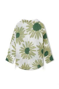 zulu & zephyr - aloe flower linen tie shirt