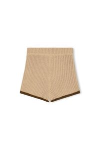 zulu & zephyr - sand contrast rib knit short