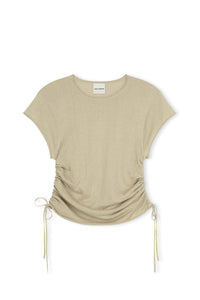 zulu & zephyr - gathered knit t-shirt - natural