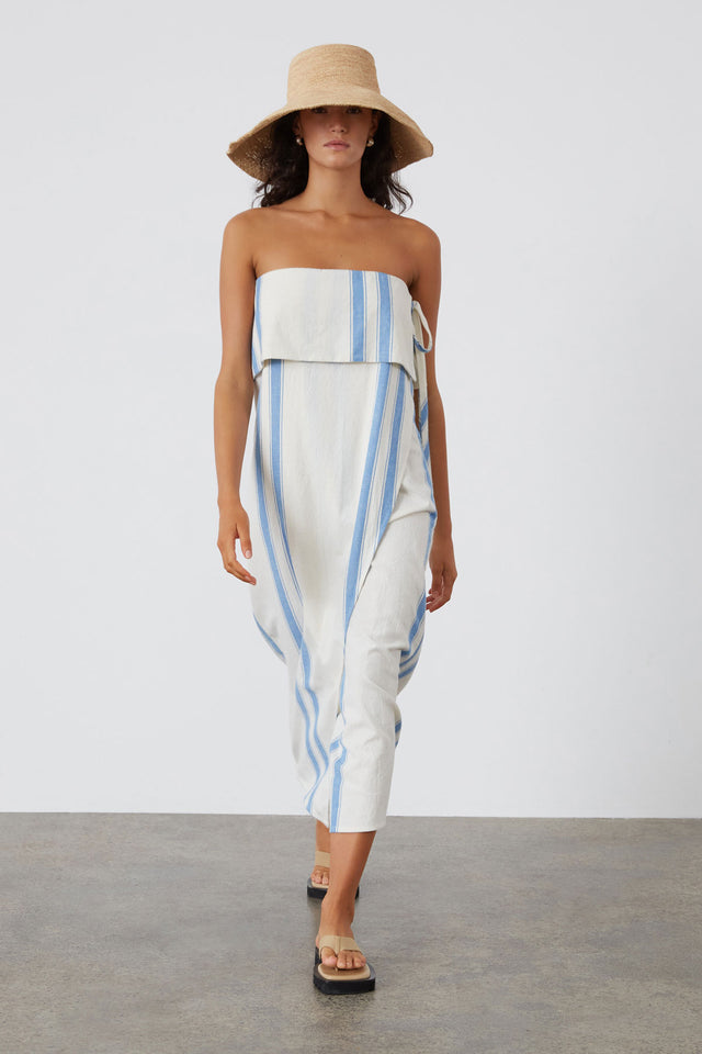 zulu & zephyr - organic cotton blend dress - marine stripe