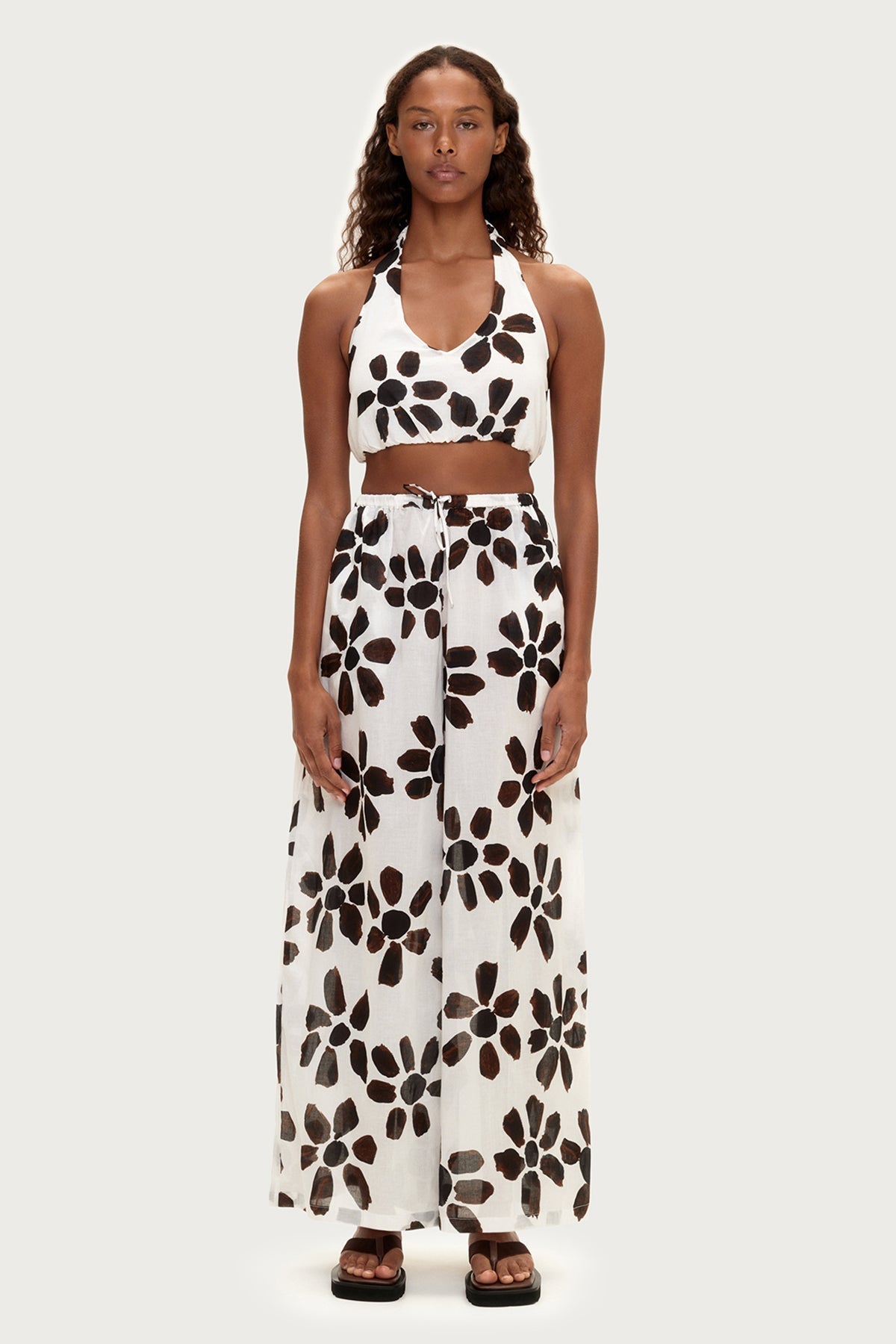 zulu & zephyr - cotton pant - chocolate flower