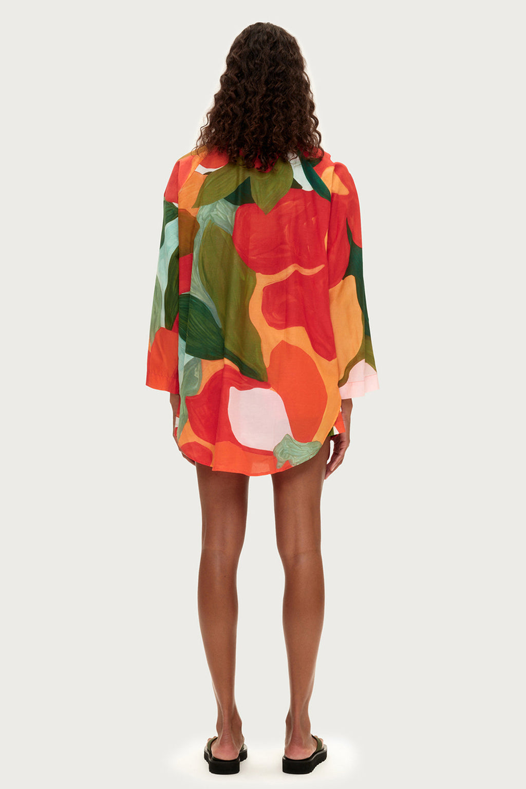 zulu & zephyr - cotton silk shirt - red floral