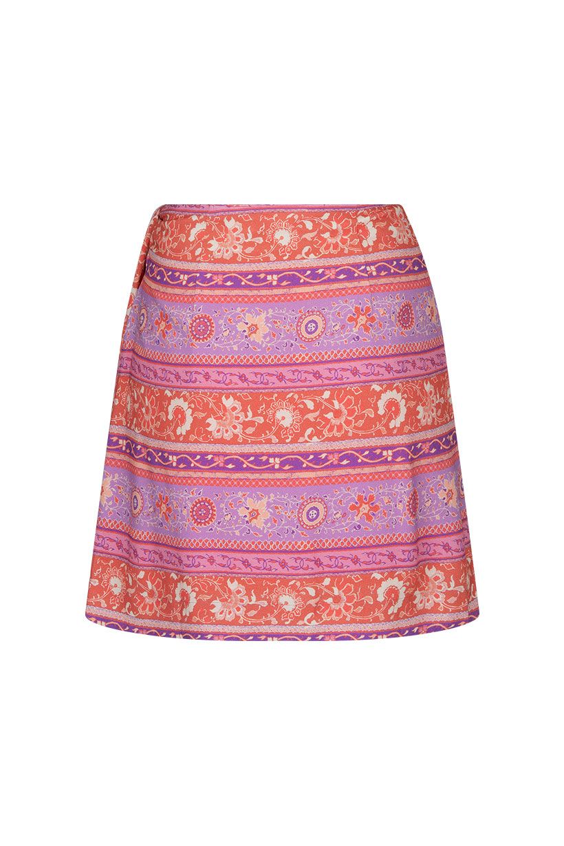 spell - sunshine bandit wrap mini skirt - cayenne