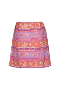 spell - sunshine bandit wrap mini skirt - cayenne