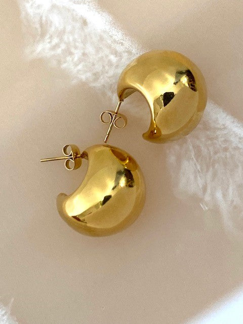 tlb house - eve cresent earring - gold / silver