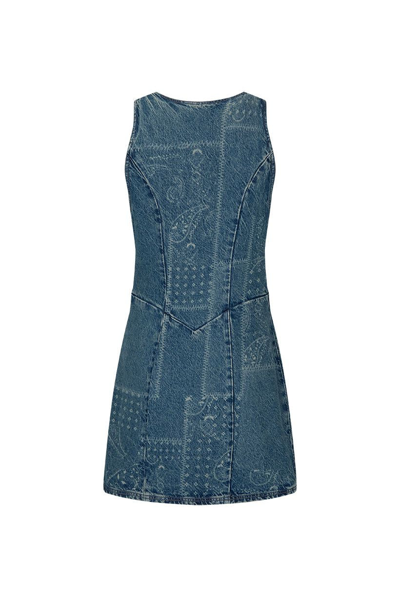 spell - road trip denim vest dress - bandana