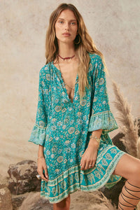 spell - elysian tunic dress - jade