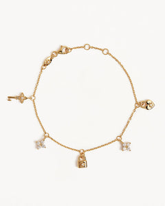 by charlotte - love unlocked charm bracelet - gold