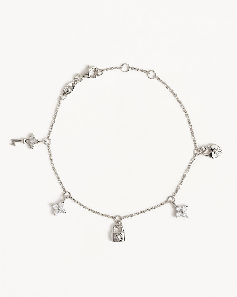 by charlotte - love unlocked charm bracelet - silver