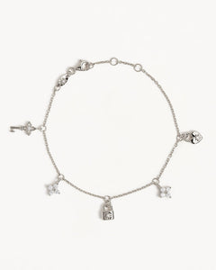 by charlotte - love unlocked charm bracelet - silver