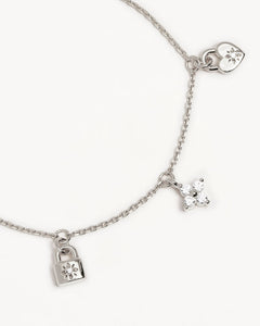 by charlotte - love unlocked charm bracelet - silver