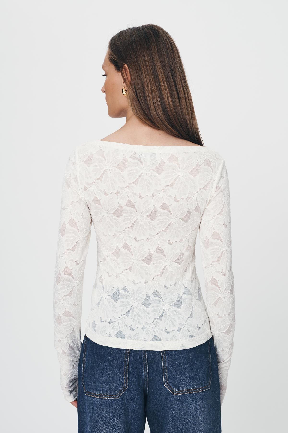 rowie the label - samantha lace top - creme