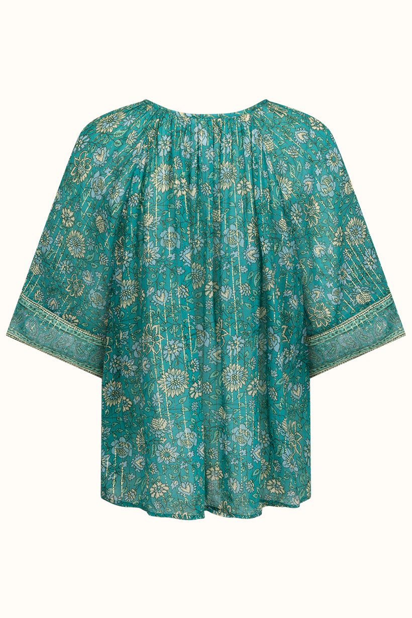 spell - elysian short sleeve blouse - jade
