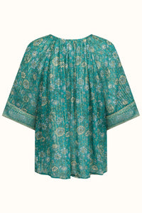 spell - elysian short sleeve blouse - jade