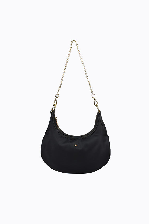 peta + jain - dani scoop crossbody - black nylon/gold