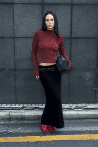 arcaa movement - suvi high neck top - half red