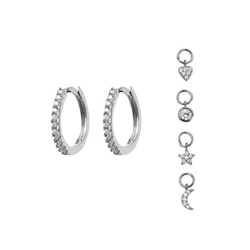 tlb house - charmed earrings - silver