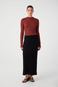 arcaa movement - suvi high neck top - half red