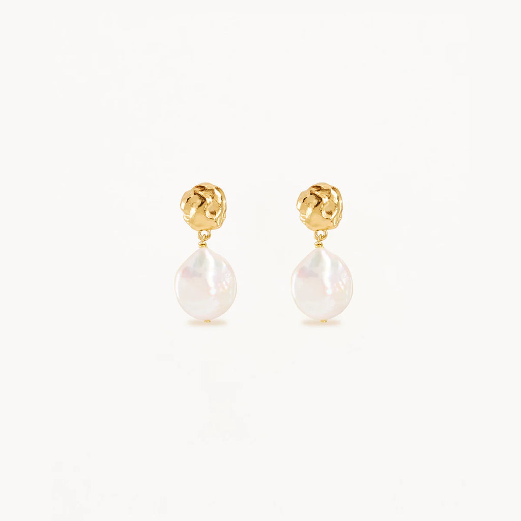 by charlotte - endless grace pearl drop earrings - gold