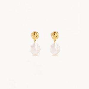 by charlotte - endless grace pearl drop earrings - gold