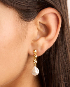 by charlotte - grow with grace pearl earrings - gold