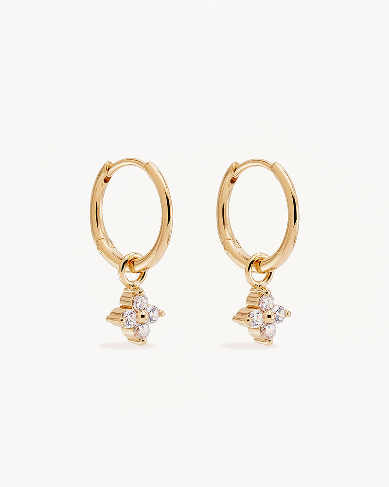by charlotte - crystal bloom hoops - gold
