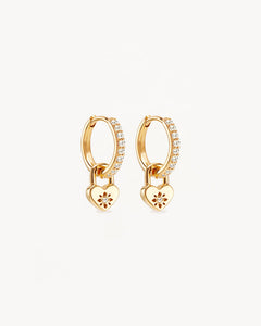 by charlotte - love unlocked heart padlock hoops - gold