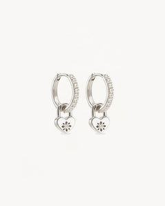 by charlotte - love unlocked heart padlock hoops - silver