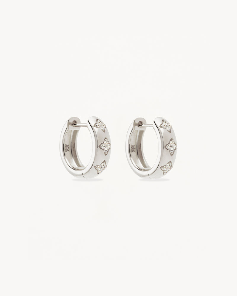 by charlotte - bloom with you lotus hoops - silver