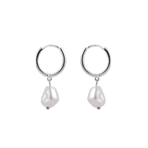 tlb house - pearl drop earring - silver