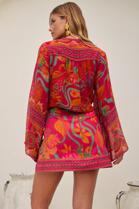 nine lives bazaar - maree blouse - ruby rhapsody