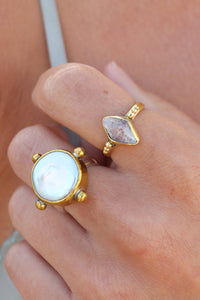 tonimay - herkimer diamond ring - gold