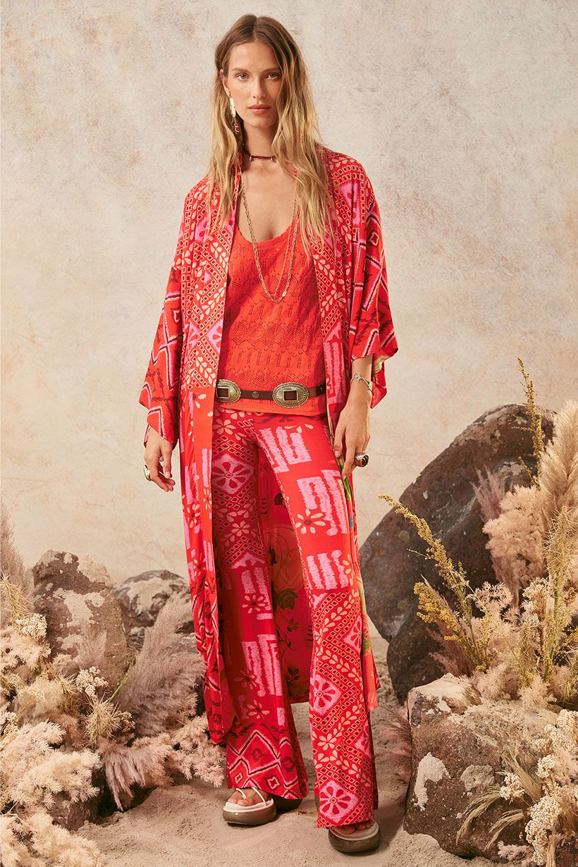 spell - libertine reversible robe - cayenne