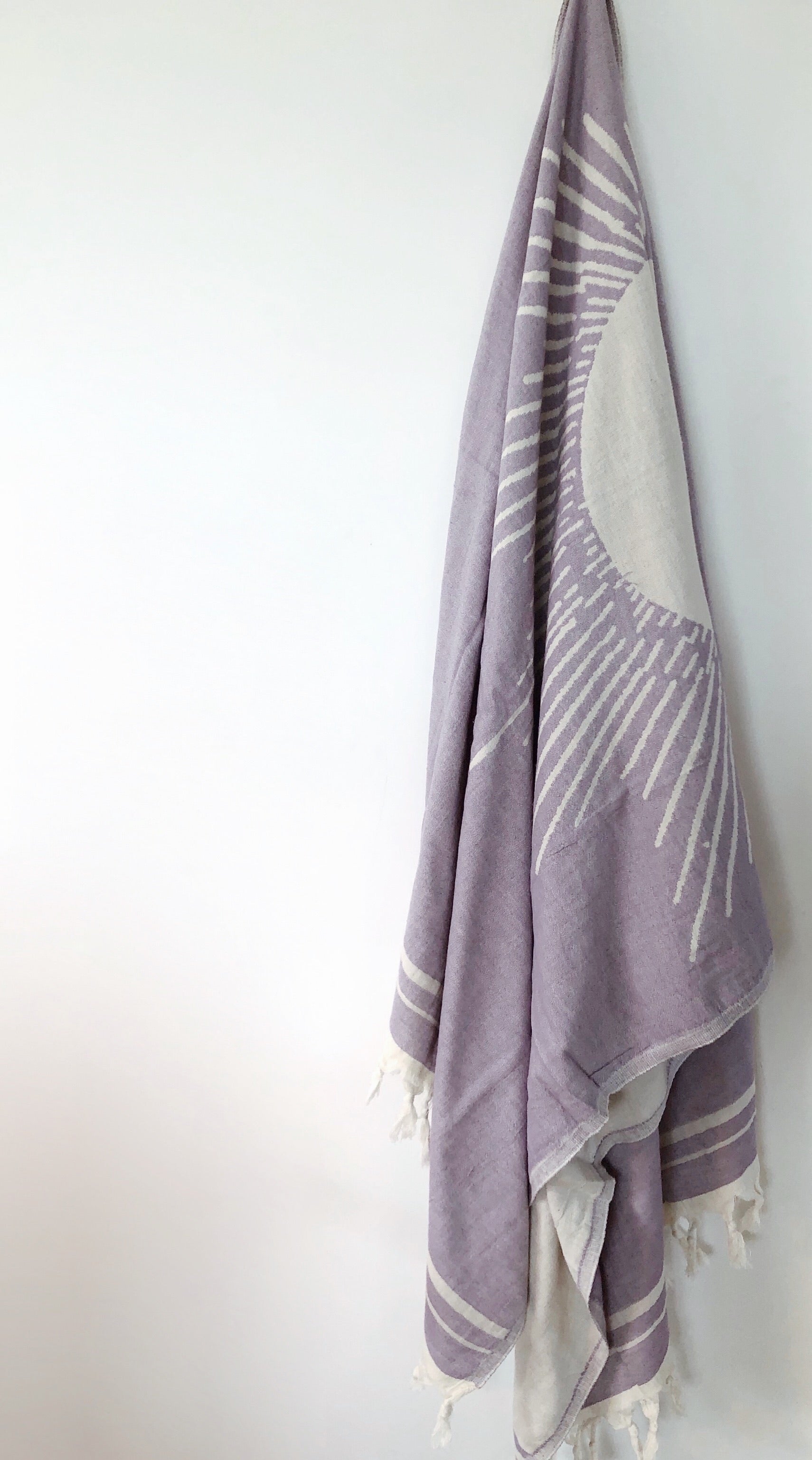 salty shadows - turkish towel - sun - purple