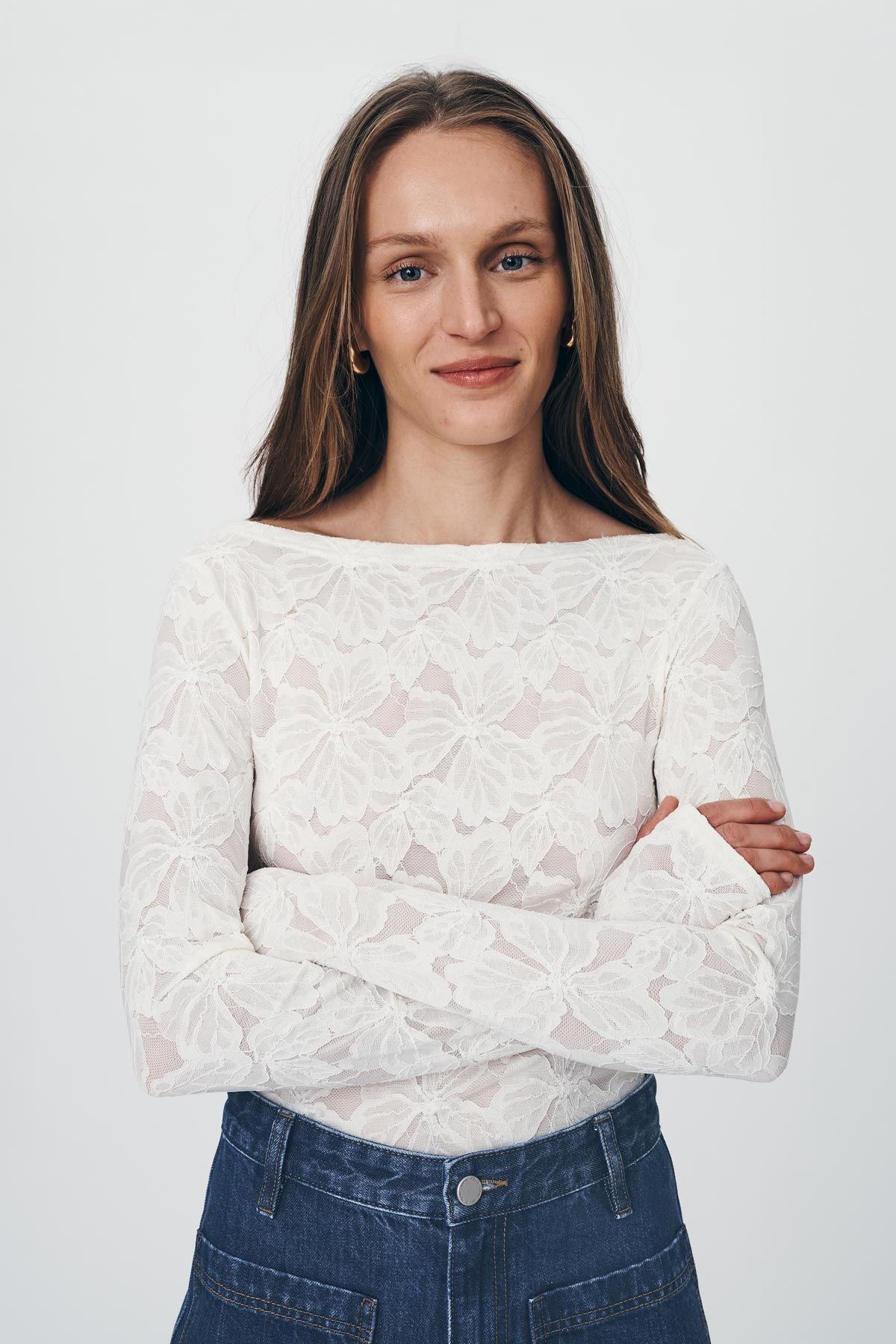 rowie the label - samantha lace top - creme