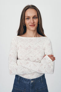 rowie the label - samantha lace top - creme